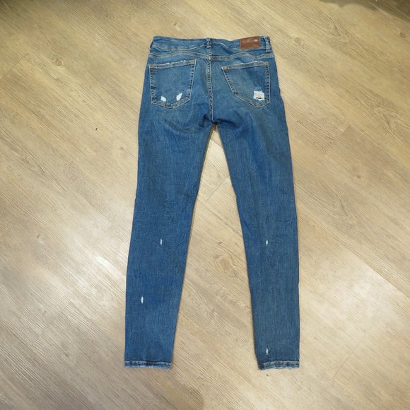 Zara Womans Skinny Jeans Distressed Medium Wash - Picture 8 of 12